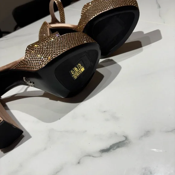 Prada Women's Tan Embellished Sandals - Picture 5 of 7